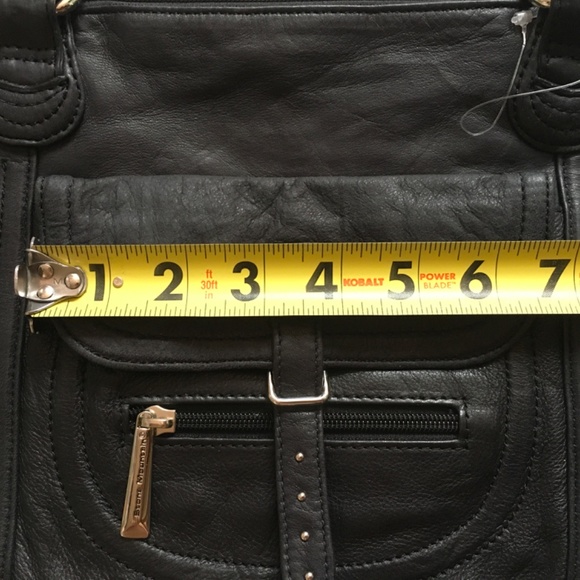 STONE MOUNTAIN Black Leather HOBO TOTE SHOULDER BAG Purse - Picture 7 of 14